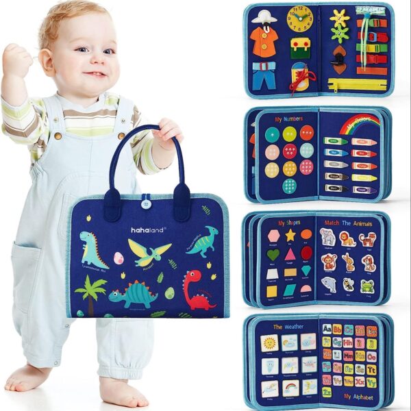Brinquedo Montessori para Aprendizado Tabuleiro de Viagem Interativo para Meninos e Meninas: