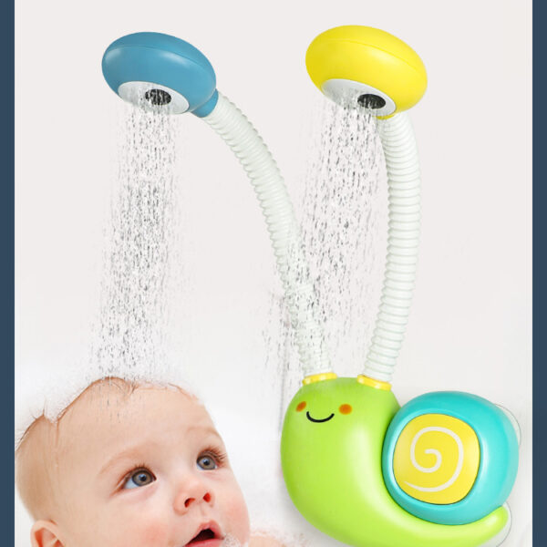 Brinquedo de Banho Caracol Aspersor de Água Elétrico para Diversão no Banho do Bebê