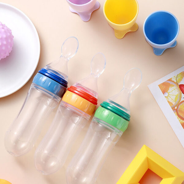 Colher De Silicone Alimentador para Bebê Recém-nascido, Colher com Alimentador