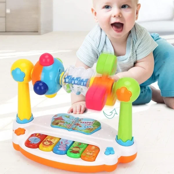 Teclado Educativo Piano para Bebês com Peças Giratórias para Brincadeiras